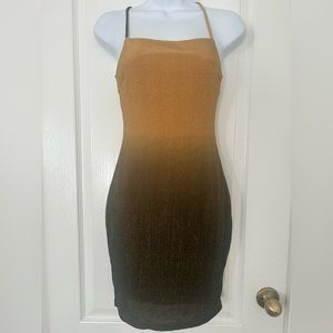 Gold and green dress